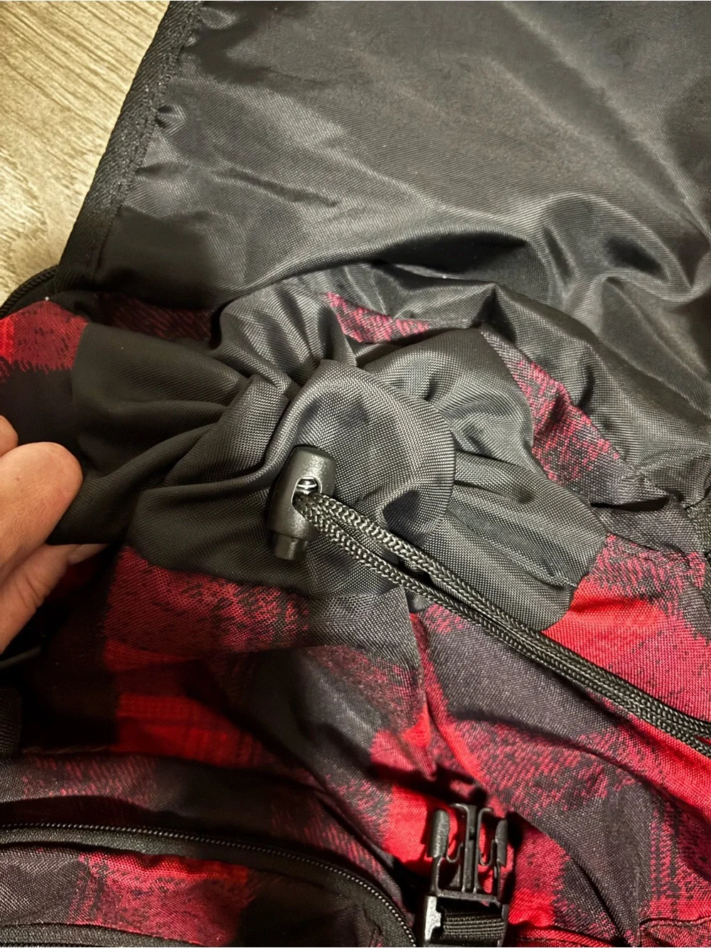 High Sierra Red and Black Plaid Backpack